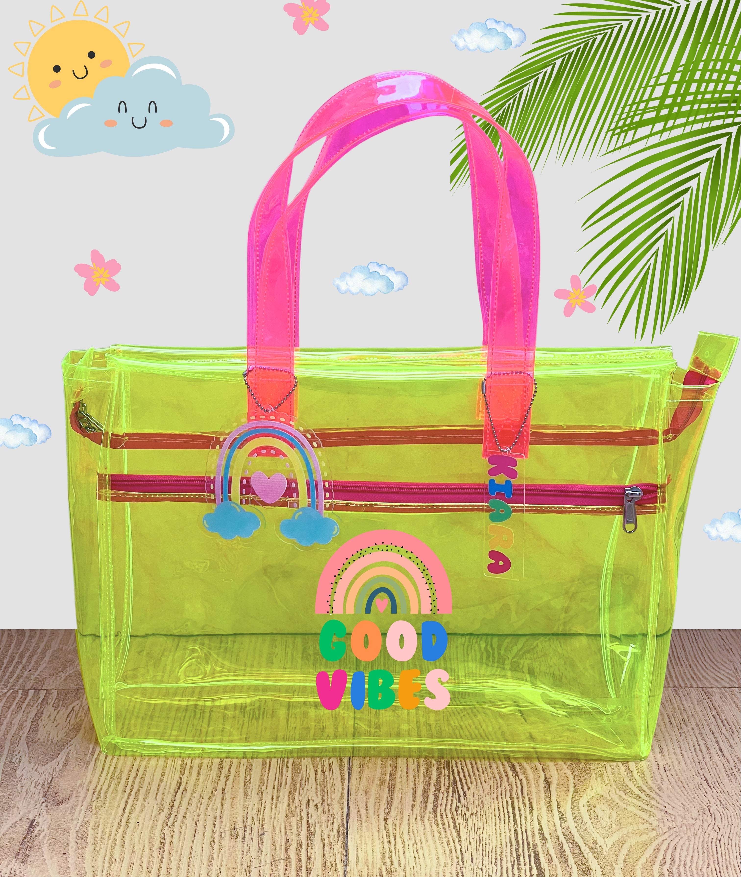 Yellow Poppy Neon tote bag Jelly tote Sunshine