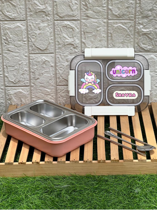 Pink Transparent Bento boxes (Tiffin/ Lunch) boxes