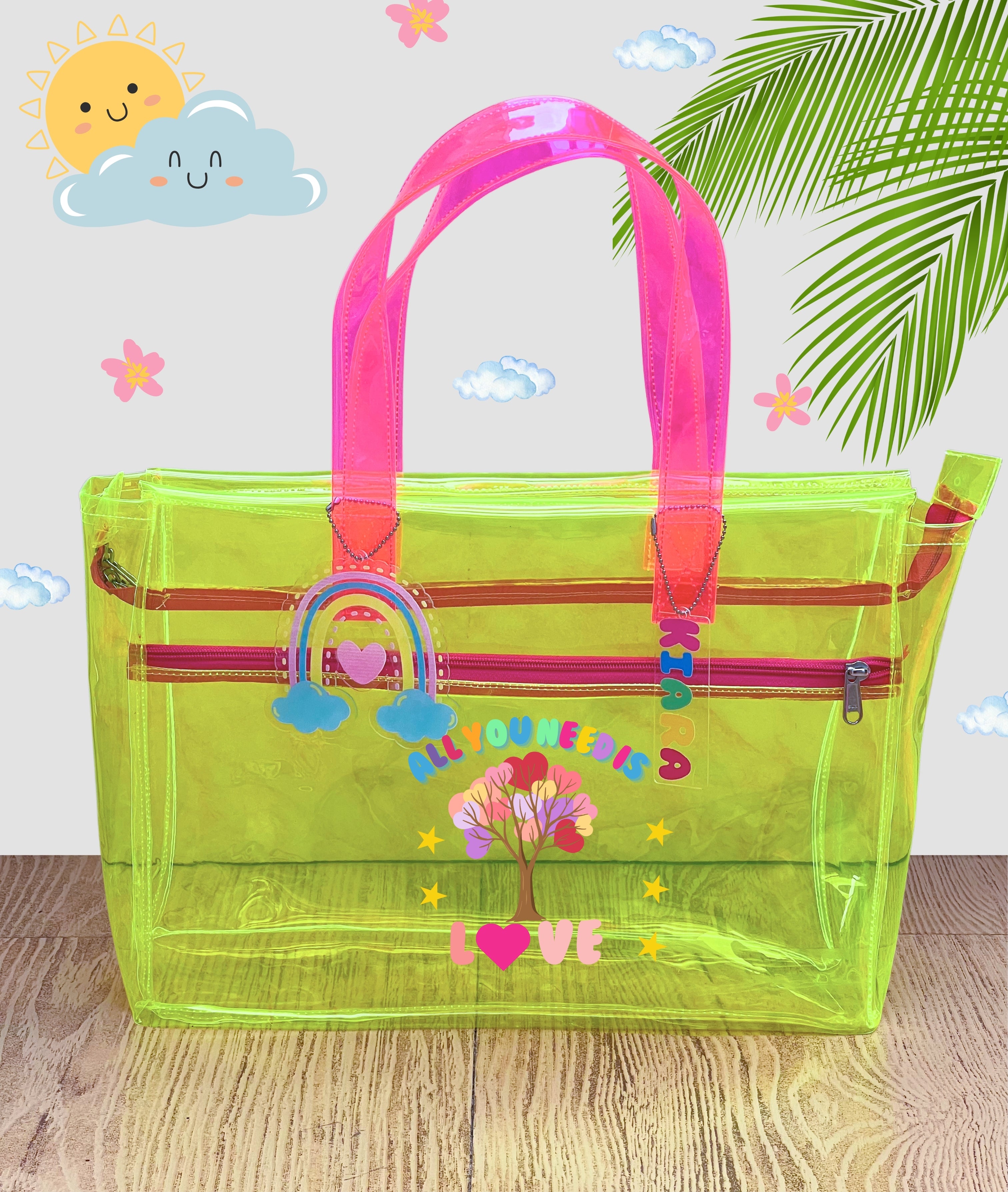 Yellow Poppy Neon tote bag Jelly tote Storeka