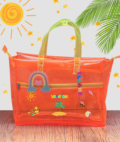 Orange Poppy Neon tote bag (Jelly tote)