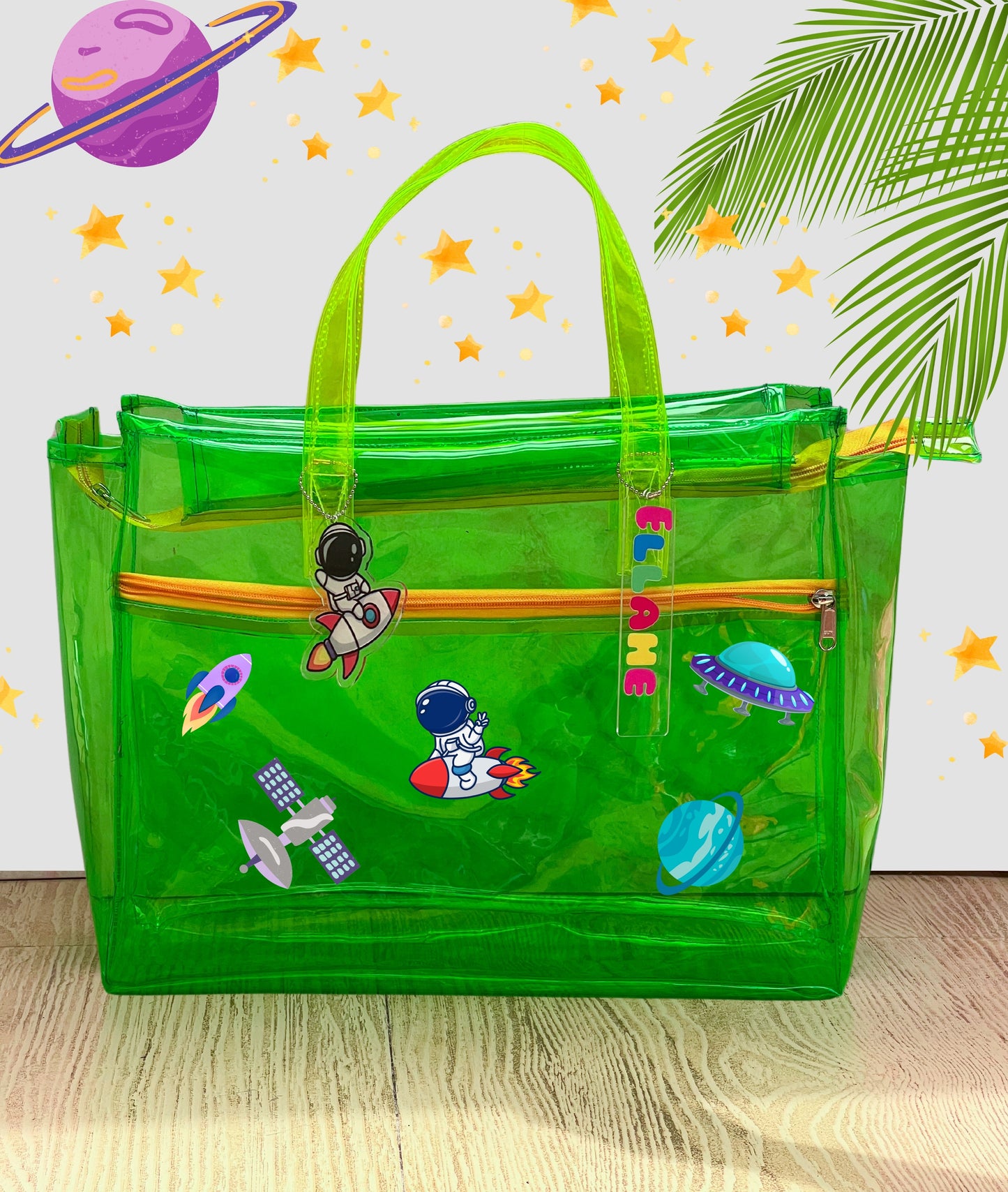 Green Poppy Neon tote bag (Jelly tote)