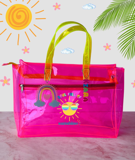 Pink Poppy Neon tote bag (Jelly tote)